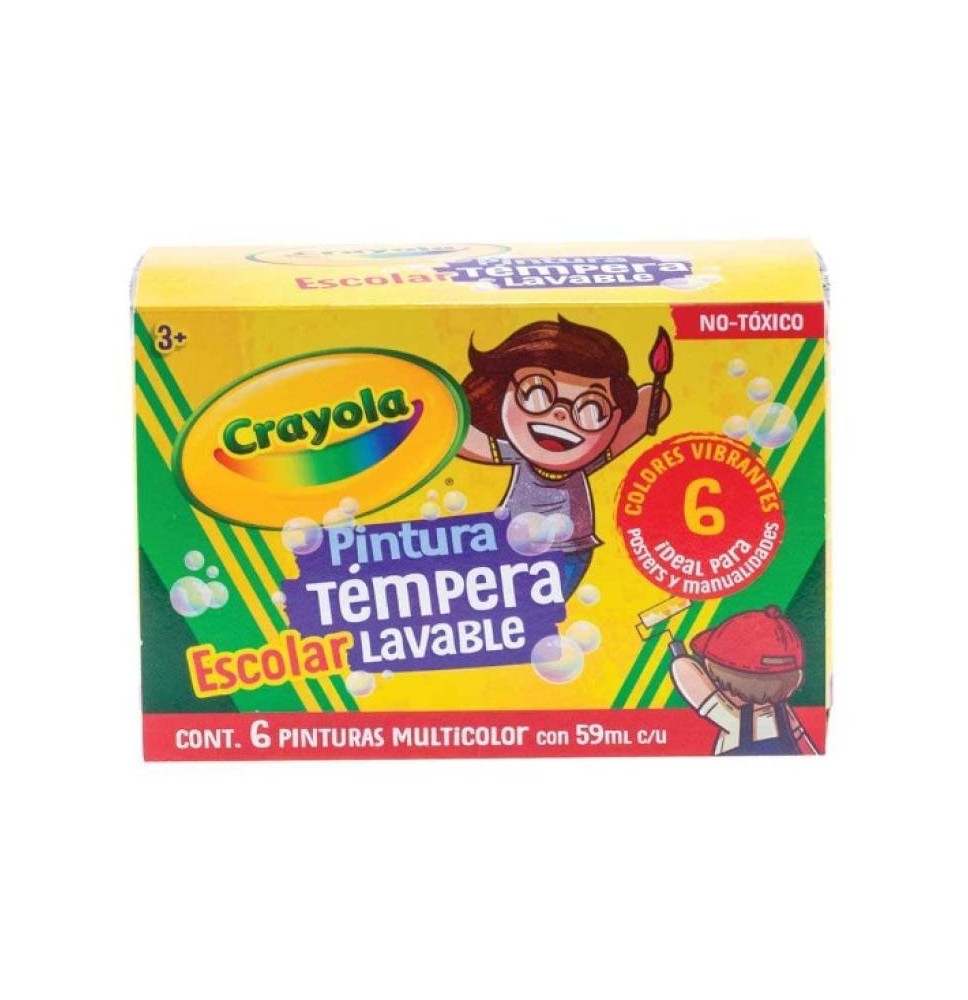 PINTURA TEMPERA 59ML C6 COL.SURT. CRAYOLA C.6