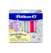 PLASTILINA C10 BARRAS COLORES PASTEL PELIKAN C.40