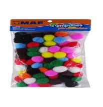 POMPON BOLITAS SUAVES COL. SURT. C100 PZAS MAE POM25 C100