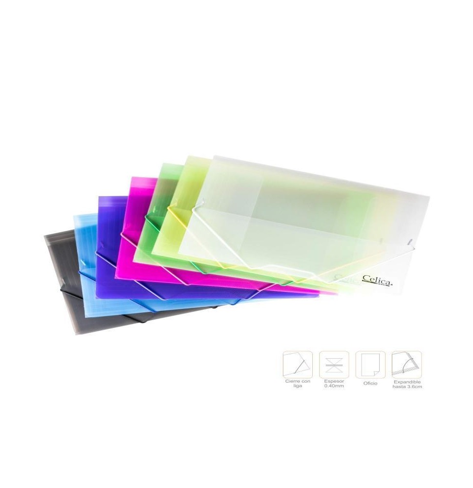 SOBRE PLAST.BANDA ELAST. DOBLE CTA.VERT.CELICA AZ. E.30 C.60