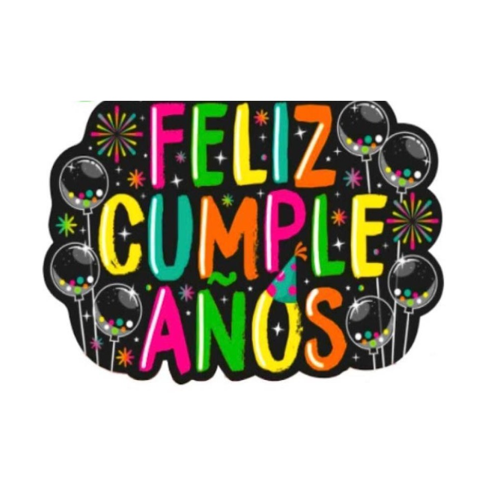 LETRERO MEGA CUMPLEAÑOS NEON 1849 PADI BOLSA C1 PZA. E.25