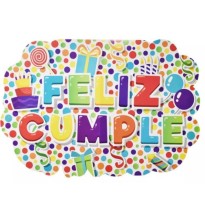 LETRERO FELIZ CUMPLEAÑOS GLOBOS 2301 PADI BOLSA C1 PZA. E25