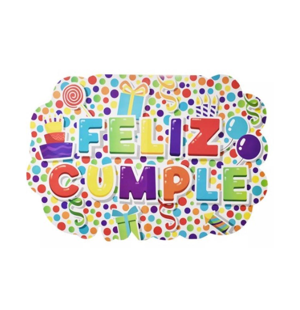 LETRERO FELIZ CUMPLEAÑOS GLOBOS 2301 PADI BOLSA C1 PZA. E25