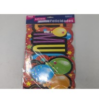 LETRERO MUCHAS FELICIDADES 2302 PADI BOLSA C1 PZA. E25