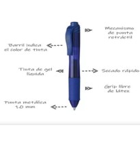 BOLIGRAFO GEL ENERGEL BL110 PENTEL 1.0MM RT AZUL .E12576