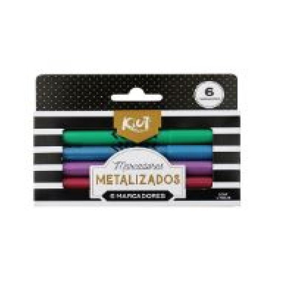 MARCADORES METALIZADOS PUNTA FINA KIUT 549016 C6 C12