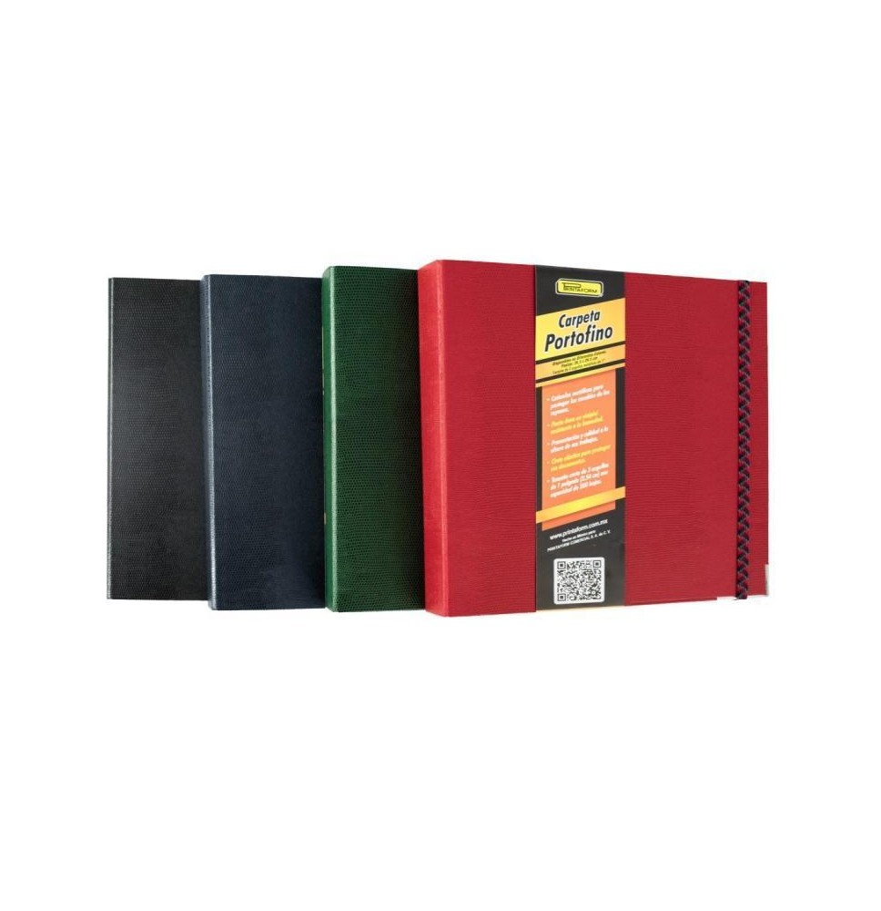 CARPETA PORTOFINO FIBRA PRINTAFORM CTA 1 O 3 ARGOLLAS VC
