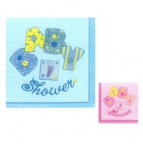 SERVILLETAS DEC. DE PAPEL BABY SHOWER PAQ. C20 PZA C.10