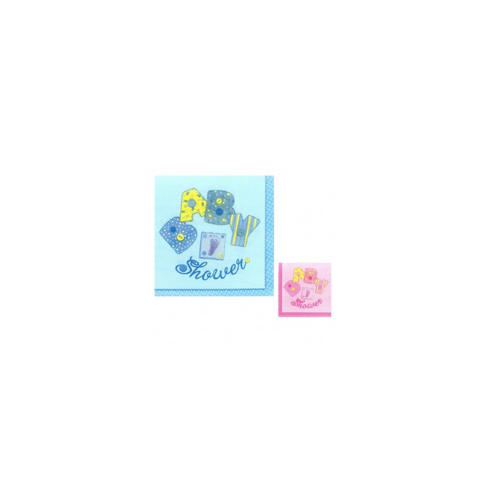 SERVILLETAS DEC. DE PAPEL BABY SHOWER PAQ. C20 PZA C.10