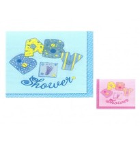 SERVILLETAS DEC. DE PAPEL BABY SHOWER PAQ. C20 PZA C.10