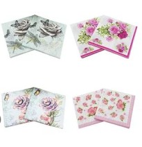 SERVILLETAS DEC. DE PAPEL FLORES PAQ. C20 PZA C.10
