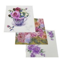 SERVILLETAS DEC. DE PAPEL FLORES PAQ. C20 PZA C.10