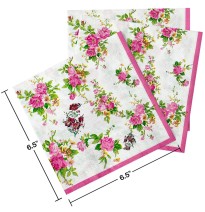 SERVILLETAS DEC. DE PAPEL FLORES PAQ. C20 PZA C.10