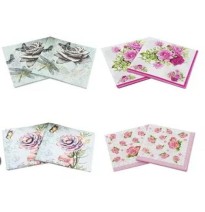 SERVILLETAS DEC. DE PAPEL FLORES PAQ. C20 PZA C.10