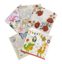 SERVILLETAS DEC. DE PAPEL VARIOS MOD. PAQ. C20 PZA C.10