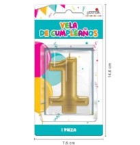VELA NUMERO 1 DORADO METALICO GRANMARK C.12