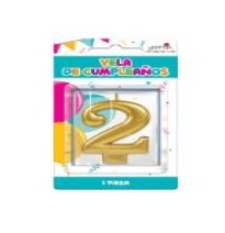 VELA NUMERO 2 DORADO METALICO GRANMARK C.12