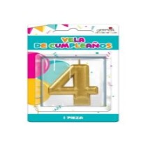 VELA NUMERO 4 DORADO METALICO GRANMARK C.12