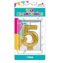 VELA NUMERO 5 DORADO METALICO GRANMARK C.12