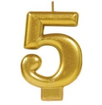 VELA NUMERO 5 DORADO METALICO GRANMARK C.12