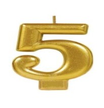 VELA NUMERO 5 DORADO METALICO GRANMARK C.12
