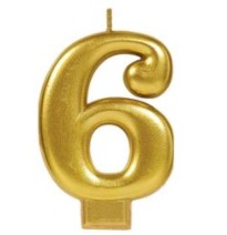 VELA NUMERO 6 DORADO METALICO GRANMARK C.12