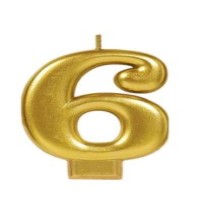 VELA NUMERO 6 DORADO METALICO GRANMARK C.12