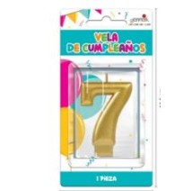 VELA NUMERO 7 DORADO METALICO GRANMARK C.12