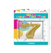 VELA NUMERO 7 DORADO METALICO GRANMARK C.12