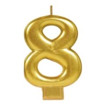 VELA NUMERO 8 DORADO METALICO GRANMARK C.12