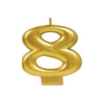 VELA NUMERO 8 DORADO METALICO GRANMARK C.12