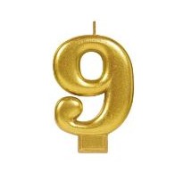VELA NUMERO 9 DORADO METALICO GRANMARK C.12