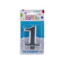 VELA NUMERO 1 PLATA METALICO GRANMARK C.12