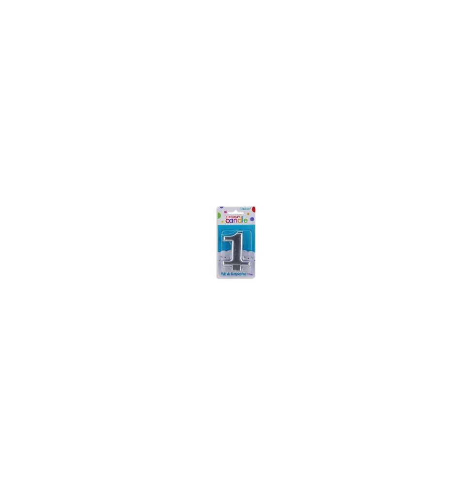 VELA NUMERO 1 PLATA METALICO GRANMARK C.12