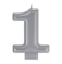 VELA NUMERO 1 PLATA METALICO GRANMARK C.12
