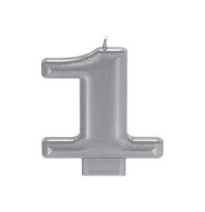 VELA NUMERO 1 PLATA METALICO GRANMARK C.12