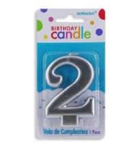 VELA NUMERO 2 PLATA METALICO GRANMARK C.12