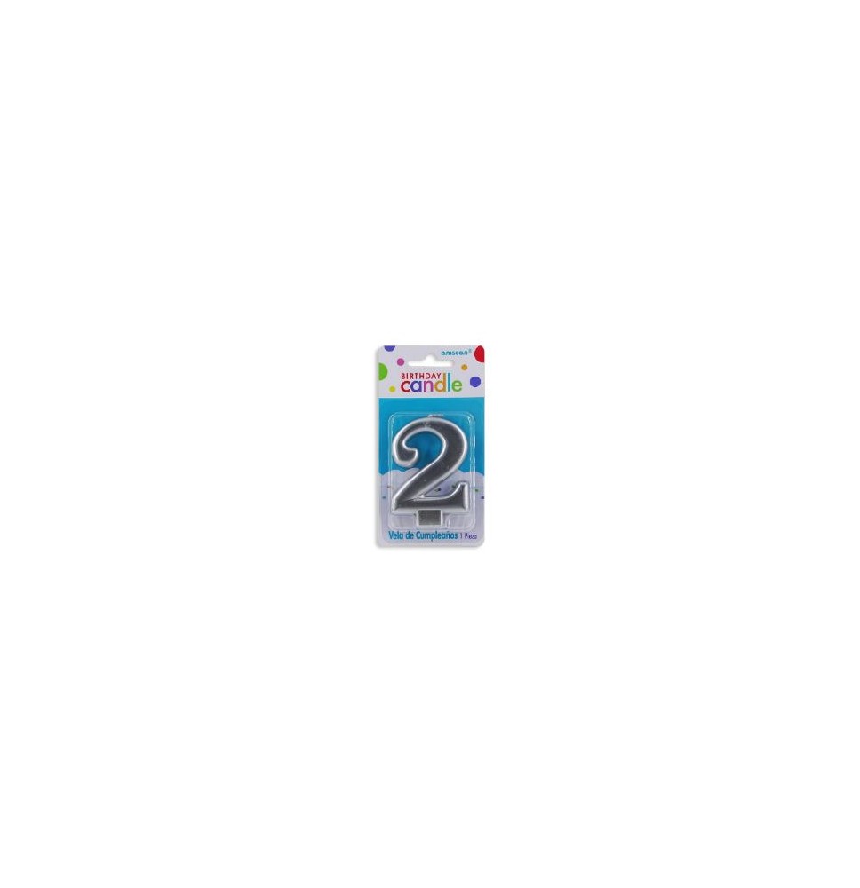 VELA NUMERO 2 PLATA METALICO GRANMARK C.12