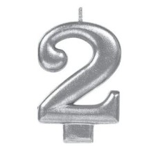 VELA NUMERO 2 PLATA METALICO GRANMARK C.12