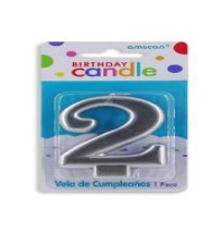 VELA NUMERO 2 PLATA METALICO GRANMARK C.12