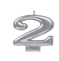 VELA NUMERO 2 PLATA METALICO GRANMARK C.12