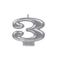 VELA NUMERO 3 PLATA METALICO GRANMARK C.12