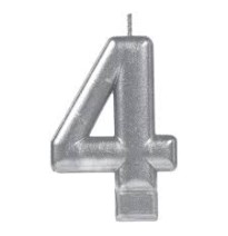 VELA NUMERO 4 PLATA METALICO GRANMARK C.12