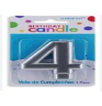 VELA NUMERO 4 PLATA METALICO GRANMARK C.12
