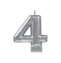 VELA NUMERO 4 PLATA METALICO GRANMARK C.12