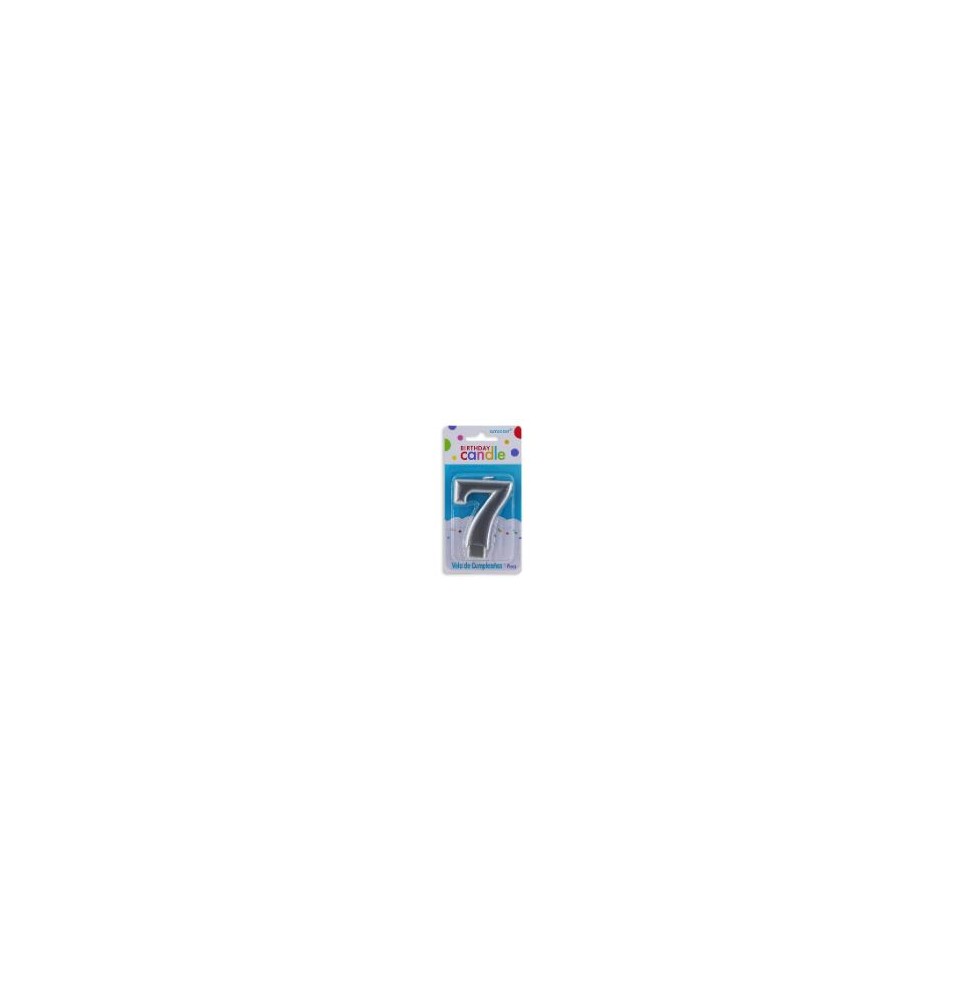 VELA NUMERO 7 PLATA METALICO GRANMARK C.12