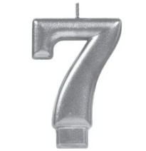 VELA NUMERO 7 PLATA METALICO GRANMARK C.12