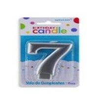 VELA NUMERO 7 PLATA METALICO GRANMARK C.12