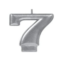 VELA NUMERO 7 PLATA METALICO GRANMARK C.12