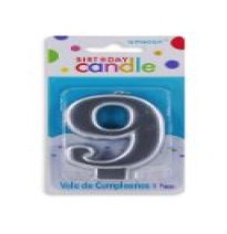 VELA NUMERO 9 PLATA METALICO GRANMARK C.12